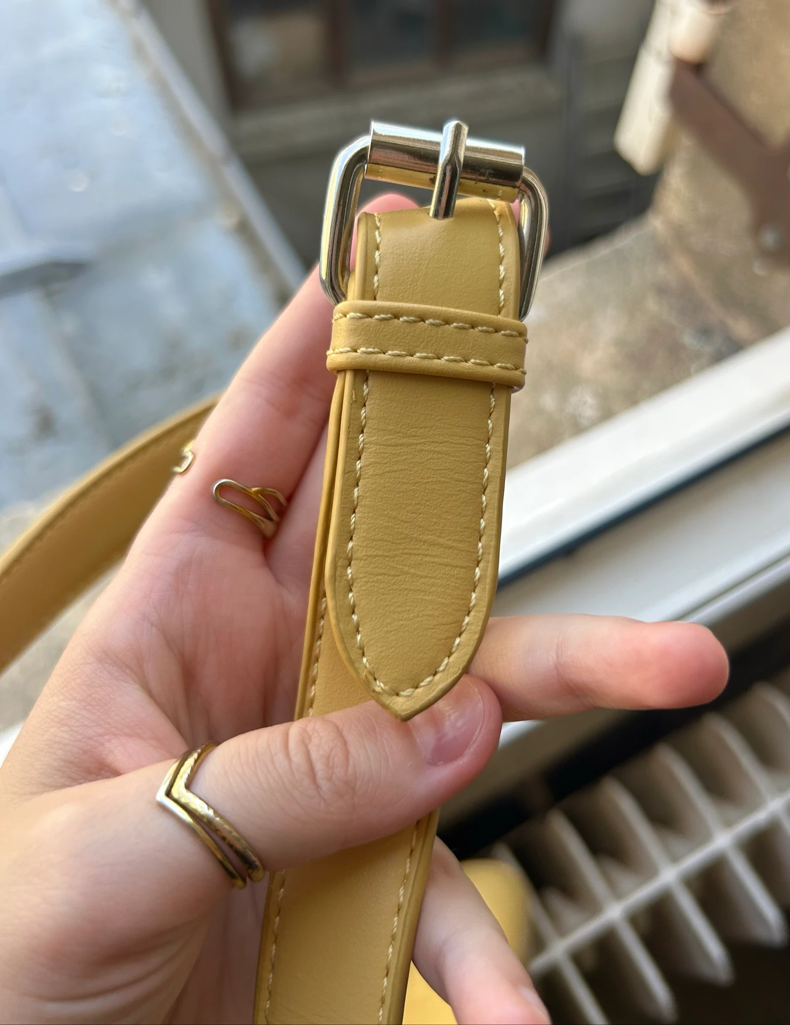 Bolsa transversal David Jones mostarda chique verão – photo 8